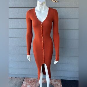 Hera Collection Terracotta Long Sleeve Dress